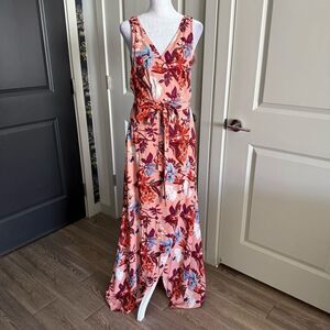 & Other Stories Sleeveless Multicolored Floral Maxi Wrap Dress Size 12
